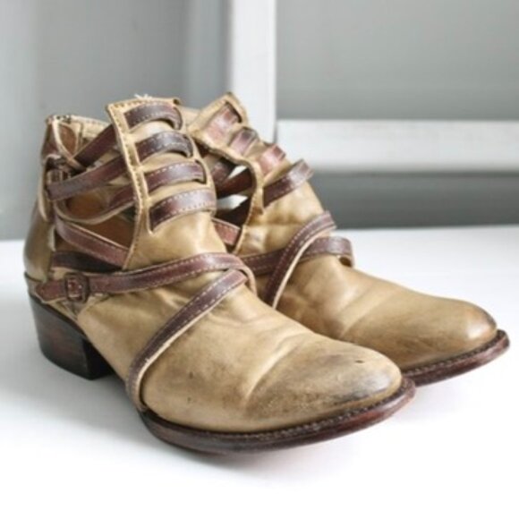 Freebird By Steven Women's Stair Distressed Brown Leather Boots Bootie Size 8 - Picture 1 of 8